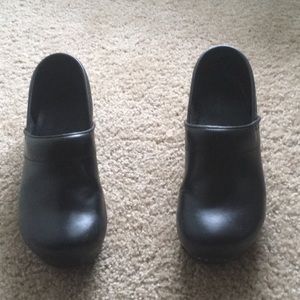 Sanita Black Leather clog